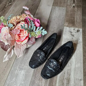 ANNE KLEIN Black Zebra Print Flats Size 5 1/2 Women's